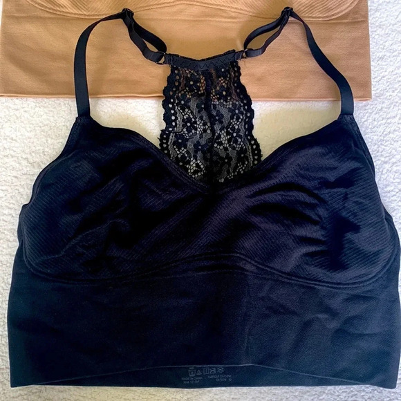 NWOT 2 YUMMIE ULTRA LIGHT LACE BACK UNLINED BRALETTE SEAMLESS size s/m - Picture 2 of 8